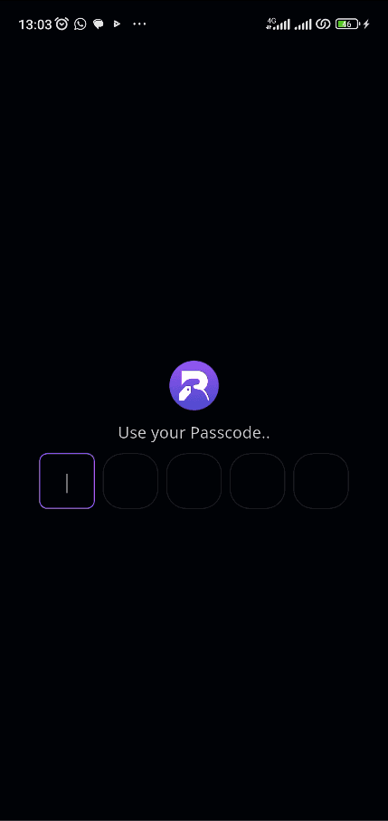 Rovenet passcode security screen